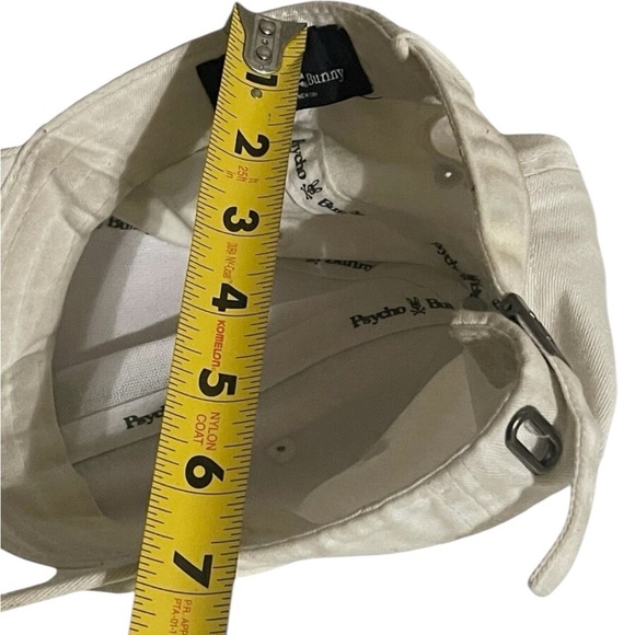 Psycho Bunny Embroidered Skull & Crossbones Hat Cap One Size White Adjustable - Picture 13 of 14